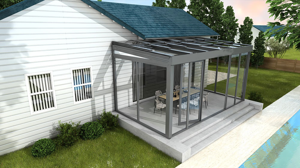 SN-04 Infinity Slide Double Glass Glazed Wall