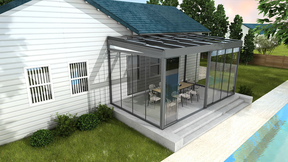 SN-03 Infinity Slide Single Glass Glazed Wall